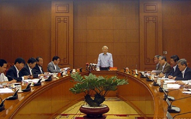 Tổng bí thư Nguyễn Phú Trọng chủ trì cuộc họp của Ban Chỉ đạo Trung ương về phòng, chống tham nhũng - Ảnh: Noichinh.vn