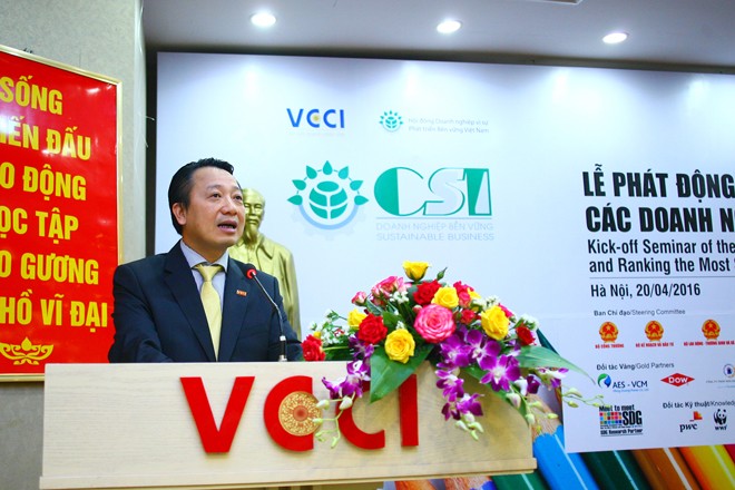 Năm 2016 là năm đầu tiên VCCI tổ chức Chương trình đánh giá, xếp hạng doanh nghiệp phát triển bền vững. Ảnh: Thanh Tú