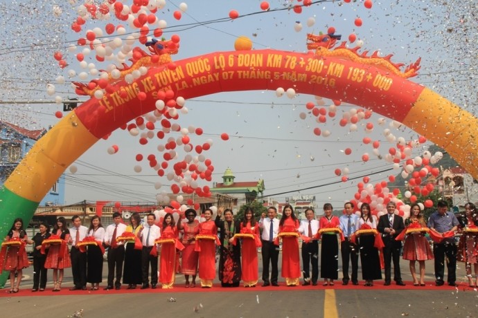 Tuyến QL6 đoạn Km78+300 - Km193+000 trên địa phận hai tỉnh Hòa Bình và Sơn La thuộc Dự án Quản lý tài sản đường bộ Việt Nam được thông xe kỹ thuật ngày 7/5