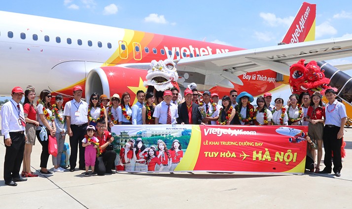 Vietjet khai trương đường bay từ Hà Nội đến Tuy Hòa