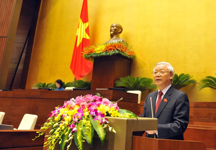 Tổng Bí thư Nguyễn Phú Trọng yêu cầu các đại biểu Quốc hội nâng cao chất lượng quyết định các dự án đầu tư quan trọng, nhạy cảm. Ảnh: Nhật Bắc