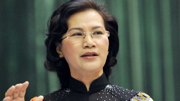 Bà Nguyễn Thị Kim Ngân, Chủ tịch Quốc hội khoá 13 được giới thiệu bầu giữ chức Chủ tịch Quốc hội khoá 14.