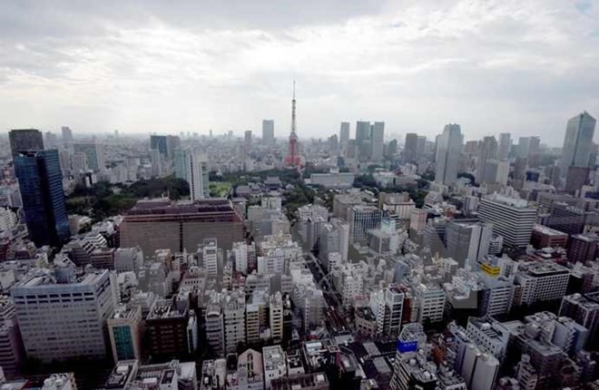 Toàn cảnh trung tâm thành phố Tokyo ngày 15/8. (Nguồn: AFP/TTXVN)