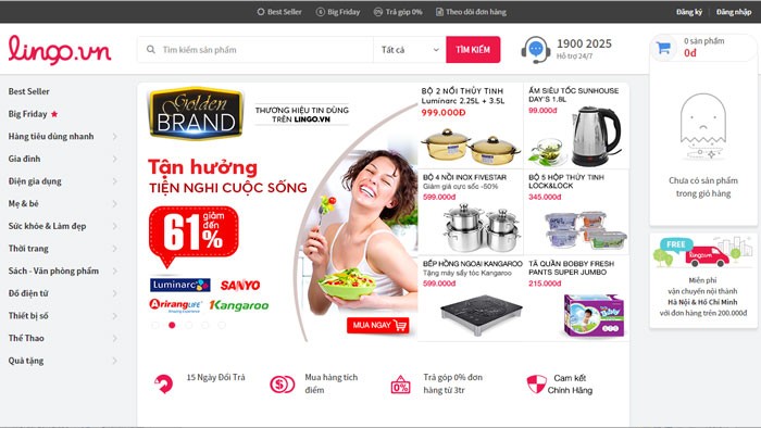 Lingo.vn từng được kỳ vọng trở thành website bán lẻ trực tuyến hàng đầu Việt Nam