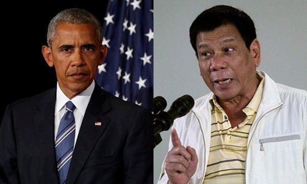 Tổng thống Mỹ Barack Obama (trái) và người đồng cấp Philippines Rodrigo Duterte. Ảnh: Reuters.