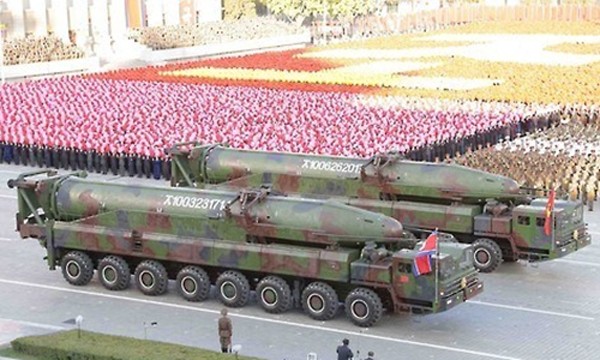 Tên lửa KN-08 của Triều Tiên. Ảnh: Yonhap