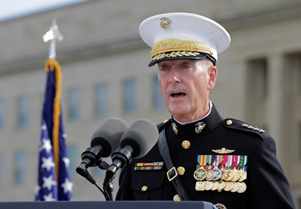 Chủ tịch hội đồng tham mưu trưởng liên quân Mỹ Joseph Dunford. Ảnh: Reuters.