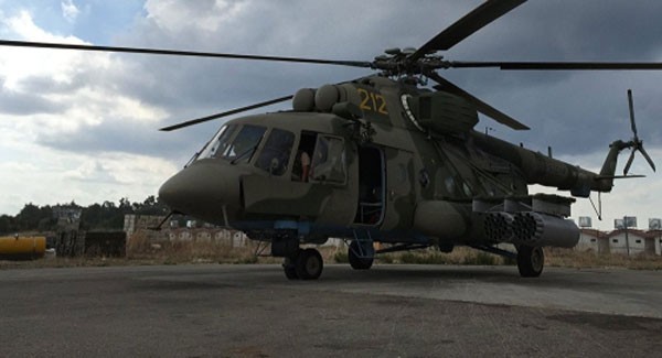 Trực thăng Mi-8 của Nga ở căn cứ Hmeymim, Syria. Ảnh: Sputnik