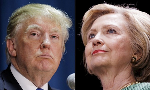 Donald Trump, đảng Cộng hòa (trái), và Hillary Clinton, đảng Dân chủ. Ảnh:Reuters.