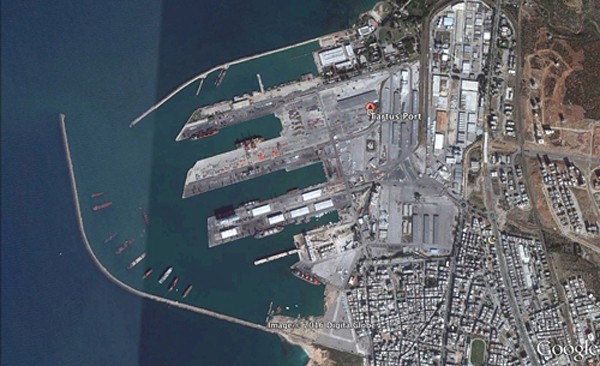Ảnh vệ tinh quân cảng Tartus của Nga ở Syria. Ảnh: DigitalGlobe