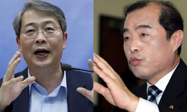 Ông Yim Jong-yong (trái) và Kim Byong-joon. Ảnh: Reuters.