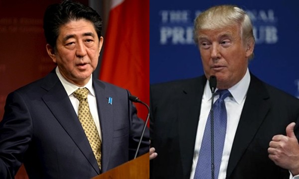 Thủ tướng Nhật Bản Shinzo Abe (trái) và tổng thống Mỹ đắc cử Donald Trump. Ảnh: Reuters.