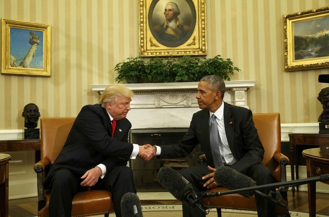 Ông Donald Trump lần đầu tới Nhà Trắng gặp Tổng thống Obama