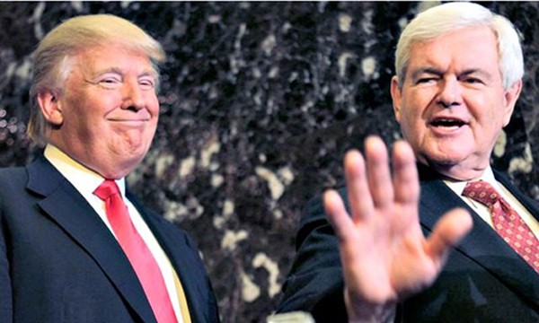 Donald Trump và cố vấn Newt Gingrich, phải. Ảnh:Foxnews