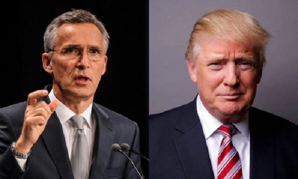 Jens Stoltenberg, Tổng thư ký Tổ chức Hiệp ước Bắc Đại Tây Dương (NATO) và Tổng thống Mỹ đắc cử Donald Trump. Ảnh:Independent, Reuters