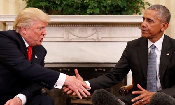 Tổng thống Mỹ đắc cử Donald Trump hôm 10/11 gặp mặt Tổng thống Barack Obama tại Nhà Trắng. Ảnh:Fox News