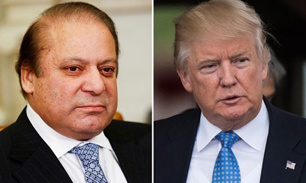 Thủ tướng Pakistan Nawaz Sharif (trái) và Tổng thống đắc cử Mỹ Donald Trump. Ảnh: Washington Post.