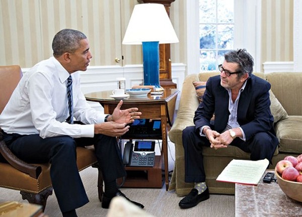 Tổng thống Obama trả lời phỏng vấn phóng viên Rolling Stone. Ảnh: Nhà Trắng
