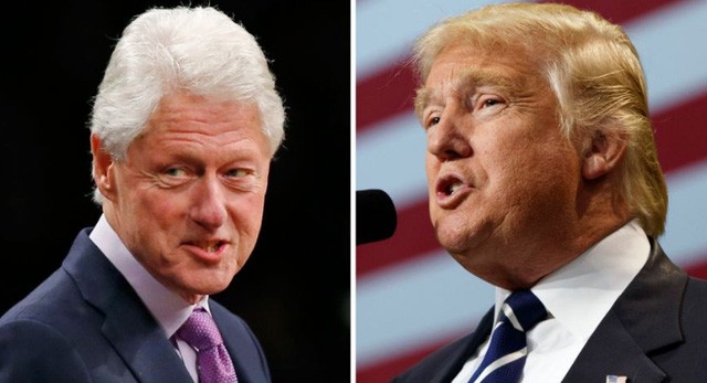 Cựu Tổng thống Mỹ Bill Clinton (trái) và Tổng thống đắc cử Mỹ Donald Trump. (Ảnh: Getty)
