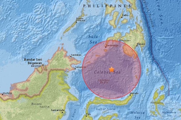 Vị trí tâm chấn trận động đất mạnh 7,3 độ Richter. Đồ họa:USGS