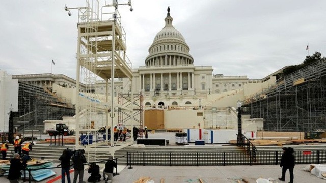 Khu vực Cánh Tây của điện Capitol, nơi sẽ diễn ra lễ nhậm chức của ông Trump (Ảnh: Reuters)