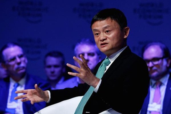 Jack Ma trong phiên hthảo luận tại Davos (Thụy Sĩ). Ảnh:CNBC