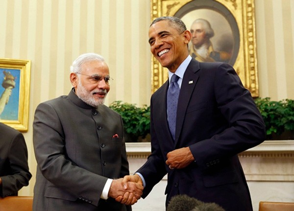 Thủ tướng Ấn Độ và Tổng thống Mỹ trong cuộc gặp tại Nhà Trắng năm 2014. Ảnh:Reuters