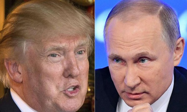 Tổng thống Mỹ Donald Trump (trái) và Tổng thống Nga Vladimir Putin. Ảnh:SCMP