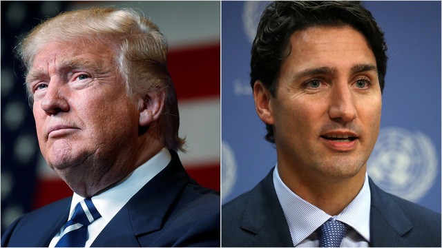 Tổng thống Donald Trump (trái) và Thủ tướng Canada Justin Trudeau (Ảnh: Reuters)