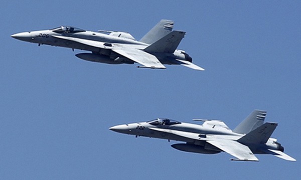 Chiến đấu cơ F-18 của Mỹ. Ảnh:Reuters.