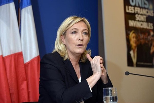 Bà Marine Le Pen, Chủ tịch đảng cực hữu Mặt trận Dân tộc. Ảnh:Liberation