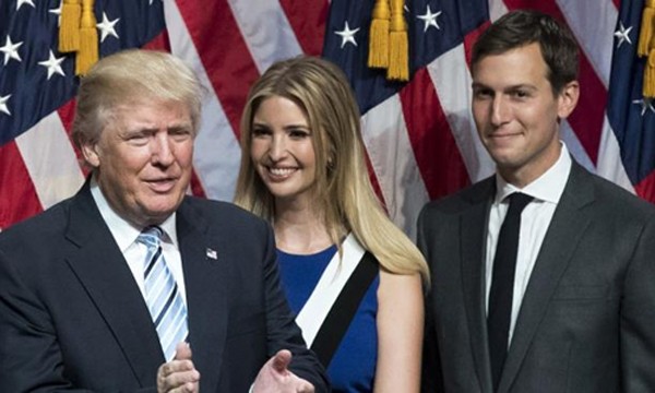 Ivanka Trump và Jared Kushner đứng sau nhiều quyết định quan trọng của Trump. Ảnh:AFP