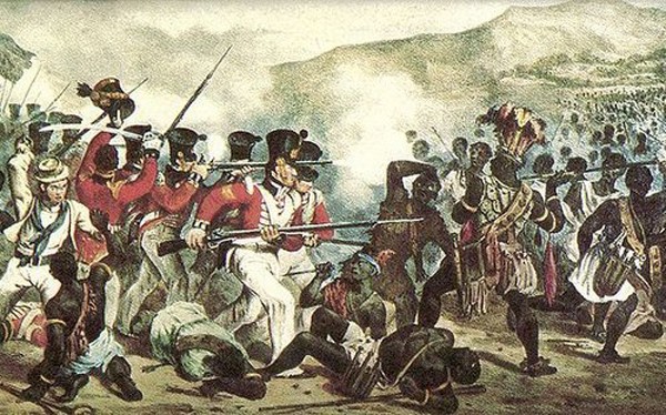 Trận đánh giữa lính Anh với bộ tộc Asante. Ảnh:Teachwar.