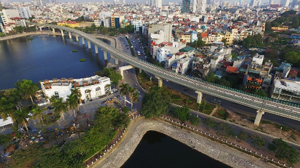 Tuyến đường sắt đô thị Cát Linh - Hà Đôngsẽ chạy thử nghiệm vào cuối tháng 9 tới. Ảnh:Giang Huy