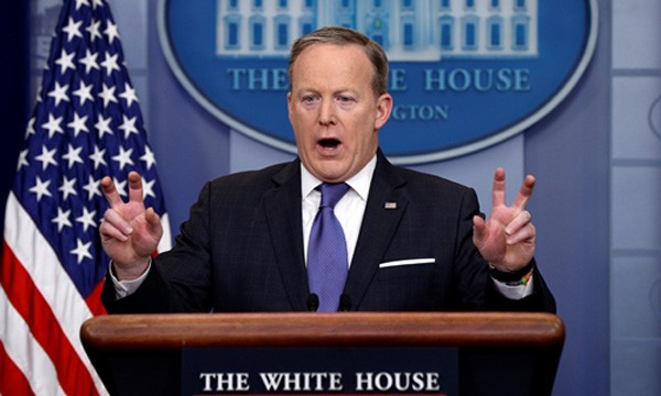 Người phát ngôn Nhà Trắng Sean Spicer. Ảnh:Reuters.