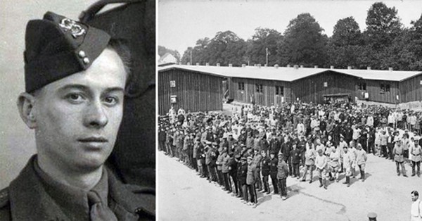 Horace Greasley và một trại tù binh của Đức. Ảnh:War History.