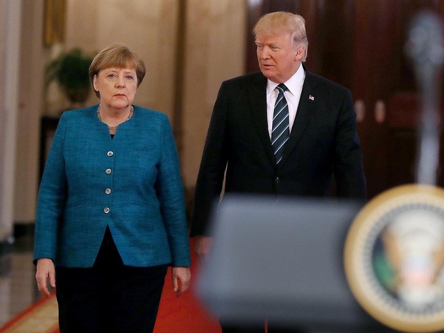 Tổng thống Mỹ Donald Trump và Thủ tướng Đức Angela Merkel có cuộc hội đàm đầu tiên tại Nhà Trắng. (Ảnh: Getty)