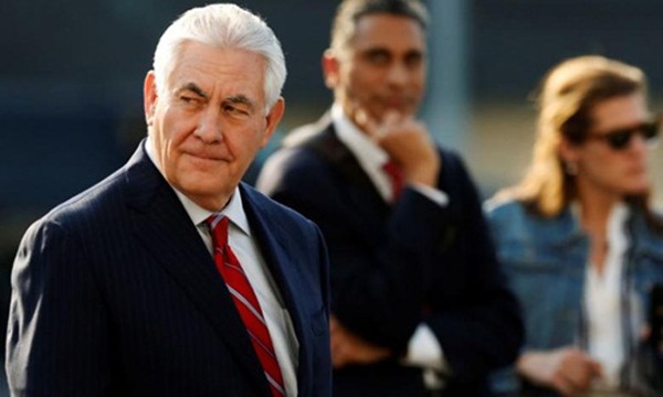Ngoại trưởng Mỹ Rex Tillerson hôm 22/2 tới thành phố Mexico City, Mexico. Ảnh:Reuters