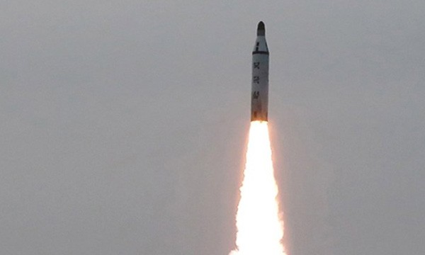 Tên lửa Triều Tiên trong một lần phóng thử. Ảnh:KCNA.