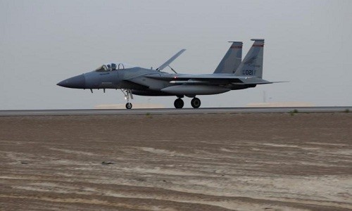 Tiêm kích F-15 Mỹ hoạt động tại vùng Vịnh. Ảnh:Reuters.