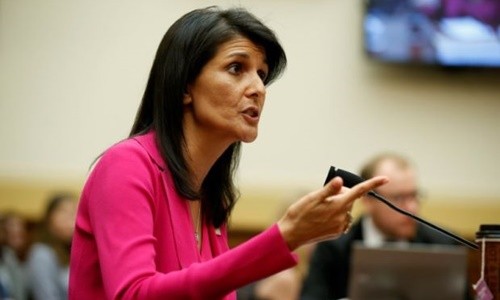 Nikki Haley, đại sứ Mỹ tại Liên Hợp Quốc. Ảnh:Reuters.