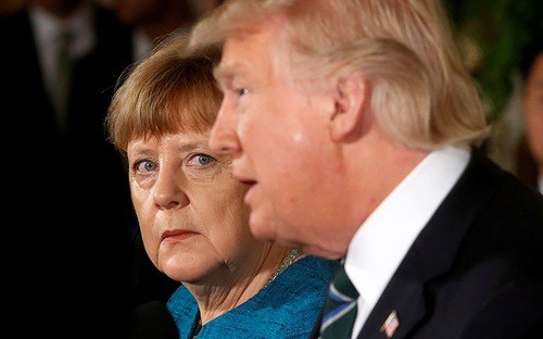 Thủ tướng Đức Angela Merkel và Tổng thống Mỹ Donald Trump trong cuộc gặp ở Washington hồi tháng 3/2017 - Ảnh: Reuters/RT.
