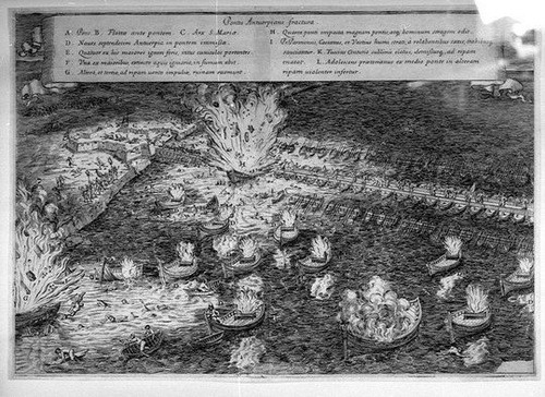 Tàu bom kích nổ để phá vòng vây ở Antwerp. Ảnh:Wikipedia.