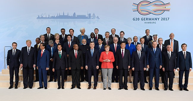 Các nhà lãnh đạo dự Hội nghị G20 năm 2017.