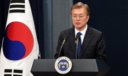 Tổng thống Hàn Quốc Moon Jae-in. Ảnh:Reuters.