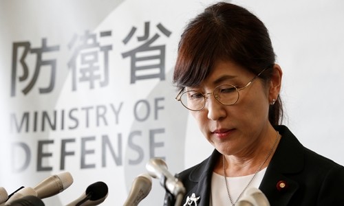 Bộ trưởng Quốc phòng Nhật Bản Tomomi Inada thông báo từ chức ngày 28/7. Ảnh:Reuters.