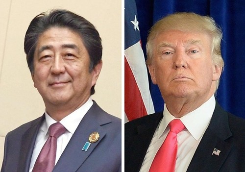 Thủ tướng Nhật Shinzo Abe và Tổng thống Mỹ Donald Trump. Ảnh:Kyodo, AP.