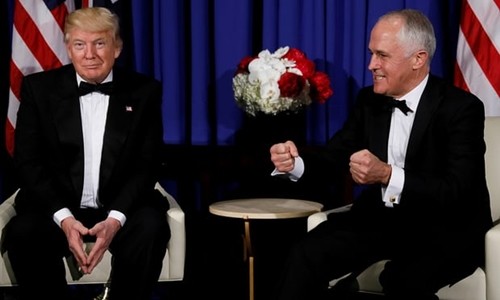 Tổng thống Mỹ Donald Trump trong cuộc gặp Thủ tướng Australia Malcolm Turnbull. Ảnh:Reuters.
