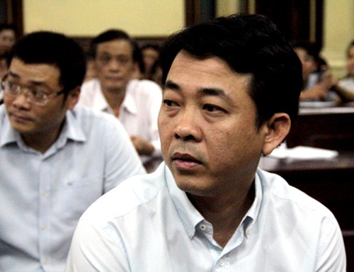 Ông Nguyễn Minh Hùng, cựu Chủ tịch Công ty dược VN Pharma, tại phiên tòa xét xửgiữa tháng 8. Ảnh:Hải Duyên.