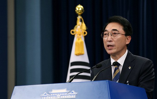 Người phát ngôn Phủ Tổng thống Hàn Quốc Park Soo-hyun. Ảnh:Yonhap.
